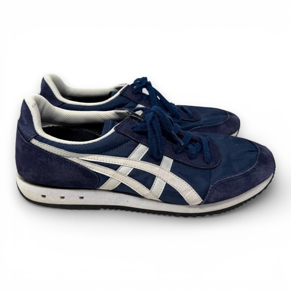 Asics Onitsuka Tiger Shoes Mens 12 Blue White New York Sneakers Retro Suede